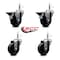 Service Caster 3.5'' Soft Rubber Wheel Swivel 7/16'' Grip Ring Stem Caster Set 2 Brakes, 4PK SCC-GR20S3514-SRS-PLB-716138-2-S-2 - alternate 3